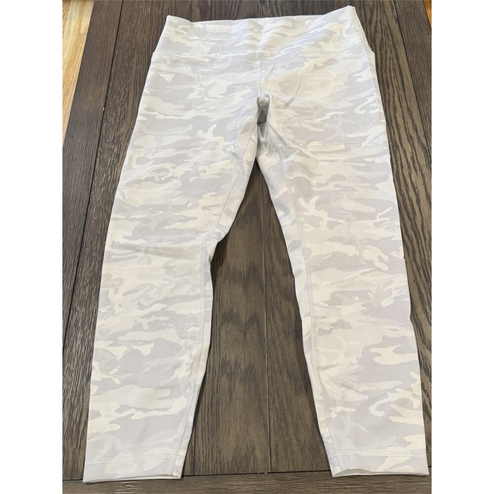 Womens Lululemon Gray Camouflage Align Leggings Pants Size 14